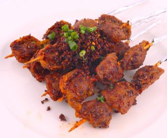 小茴香砂肝串/ 砂肝の串焼き、クミン風味 6本より