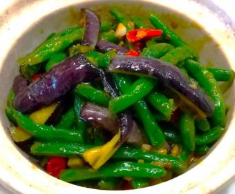 豆角茄条炎/茄子とインゲンの炒め煮