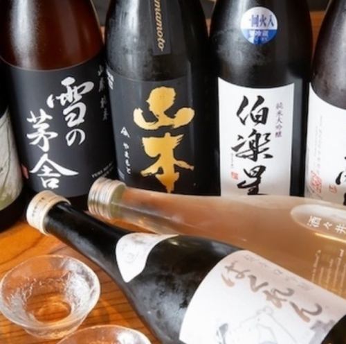日本酒も数多くご用意。季節、料理に合わせ厳選された日本酒も人気です。