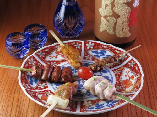 "Crispy on the outside from high heat, and when you bite into it, the delicious fat oozes out." Yakitori grilled over the finest Tosa Binchotan charcoal.