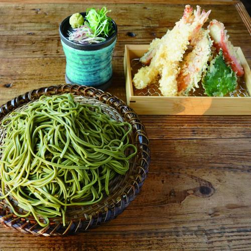 100% Buckwheat Tempura Soba with Matcha