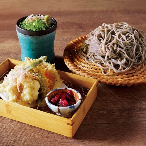 Pike conger tempura and tempura soba
