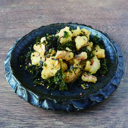 Squid tentacles and seaweed tempura