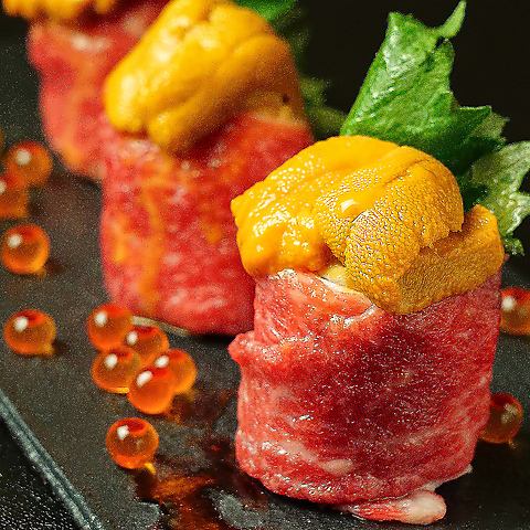 Melt-in-the-mouth meat sushi♪ Looks great◎ Tastes great◎