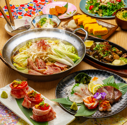 [Luxury] 15 dishes including Wagyu beef, motsunabe, and 3 kinds of horse sashimi/hot pot included ◆ 3 hours of all-you-can-drink with draft beer "Luxurious and Splendid Course" 6,000 yen