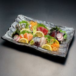 Fresh fish sashimi platter with 5 kinds