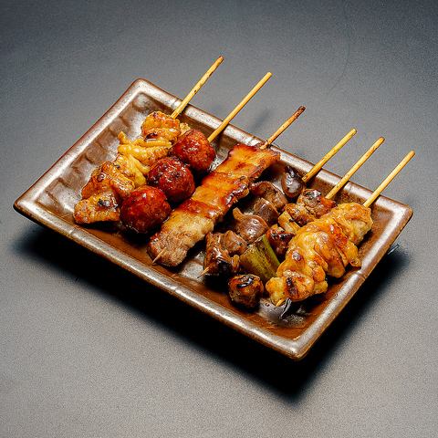 Assorted Yakitori with Sauce (6 skewers)