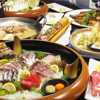 [Uminekoya Super Satisfied Course] Focus on food! Deluxe sashimi, charcoal-grilled beef tongue, 2.5 hours all-you-can-drink with hotpot 5,500 yen