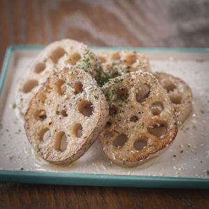 蓮根のアンチョビバター焼き