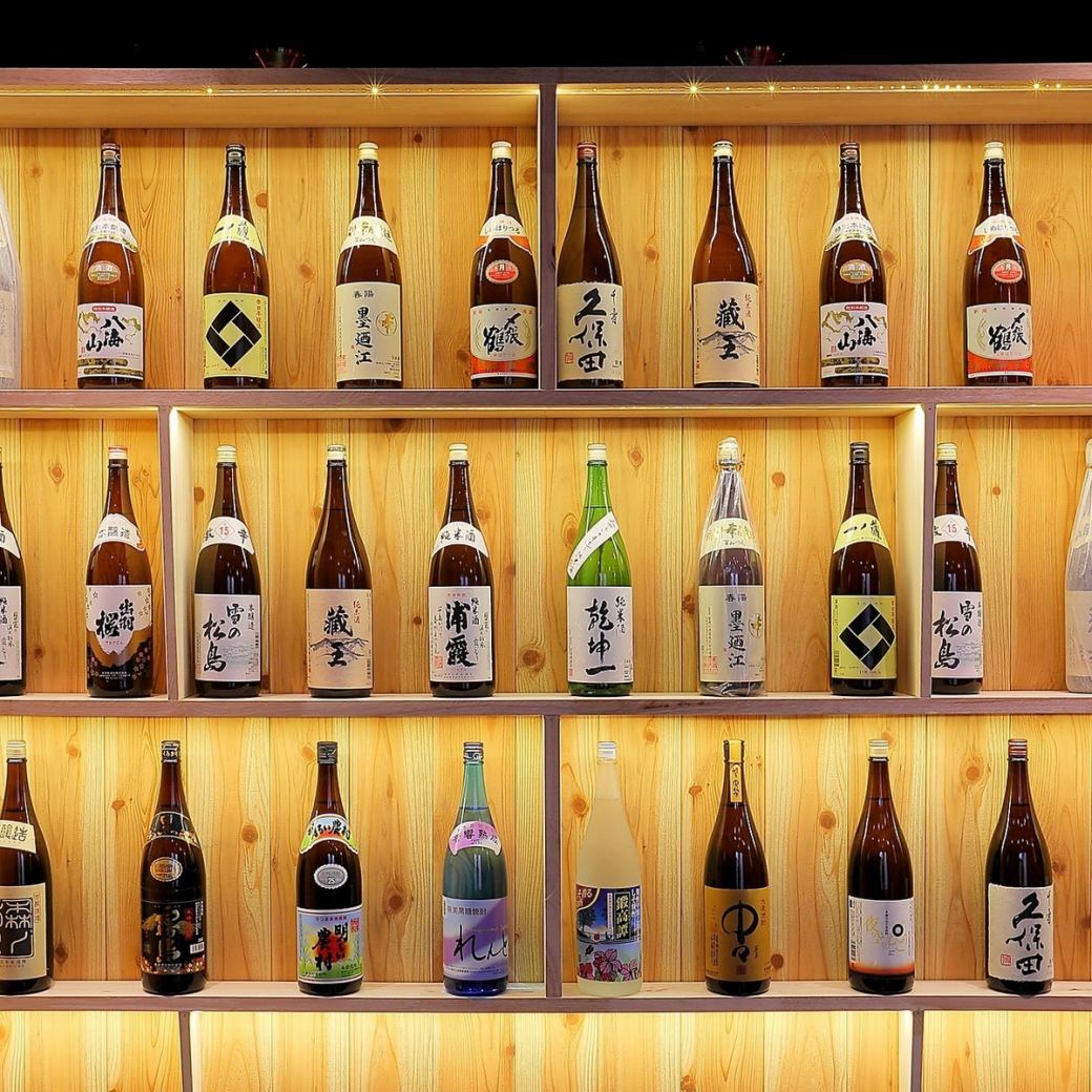 There is a wide variety of shochu and sake to suit meat and seafood!