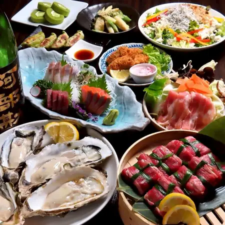  [歓送迎会]<生ビール付>3時間飲み放題×8品【凛コース】6000円★牛タン葱塩包み蒸篭や鮮魚など