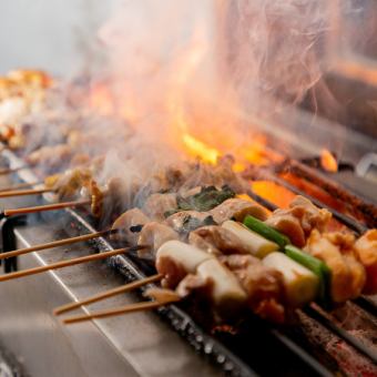 人気串焼10種が大満足!!【参乃匠串焼コース☆120分飲み放題付き】⇒￥5,000