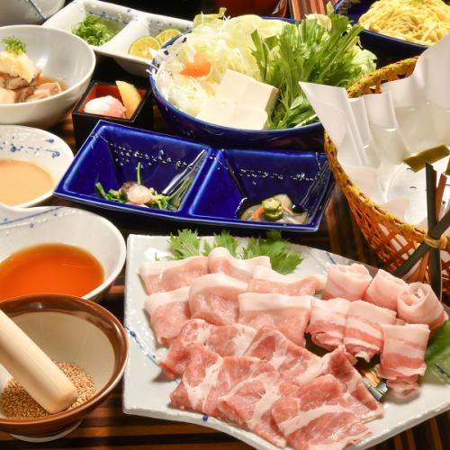 Miyazaki pork in a pot ♪ ◆ Aji pork shabu-shabu course 4400 yen (tax included)