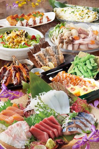 Autumn 2024 "Full Moon Course" Luxury! 9 dishes including deep-fried pacific saury, miso skewered cutlets, chicken hotpot, etc. 2 hours of all-you-can-drink included