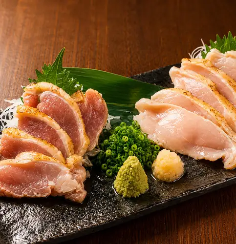 さつま知覧どり 刺身の二点盛り