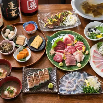 【2時間飲み放題付き】とらふぐ・もつ鍋 豪華絢爛!くすお渾身の火の国コース10,000円(税込)