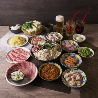 鍋&肉 飲放込 【おすすめコース】(15品)