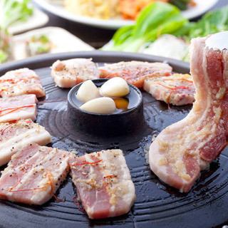 [Most popular value course] 8 dishes including samgyeopsal and our crispy chive pancake for 4,500 yen