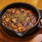 Mapo tofu cooked in a clay pot