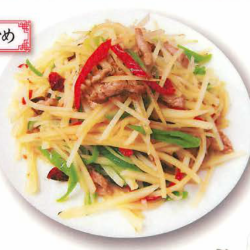 Stir-fried shredded pork and potatoes / stir-fried pork and bean sprouts