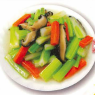 牡蛎炒生菜/炒芹菜、香菇和胡萝卜