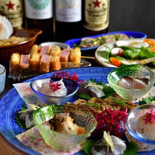 【漫喫コース】3H 飲み放題＋お創り、名物ハムカツ、金目鯛　全9品