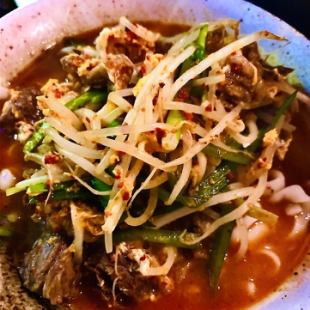 Beef tendon soup spicy noodles half (noodles 140g)