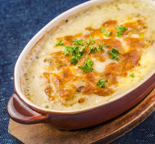 きのこと鶏肉の熱々グラタン（トマトorホワイトソース）各