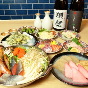 【３時間飲み放題付】信州サーモン味噌鍋、刺身含む『信州サーモン味噌鍋コース』全9品4500円