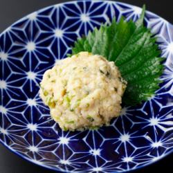 鶏の青唐なめろう