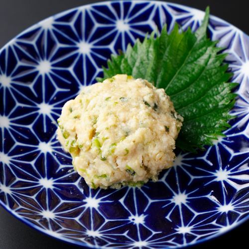 鶏の青唐なめろう