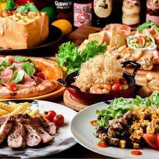 ★【ホットペッパー限定】120分飲み放題付き！！若鶏の香草パン粉焼きがメインの海と山のコース