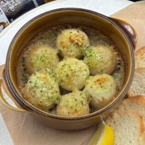 Sauteed taro with anchovy butter