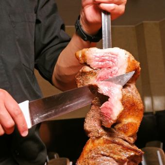 ★公平■肉中之王西冷牛排无限量畅吃、无限量畅饮■20种巴西烤肉+4种啤酒吧等★2H 6,435日元