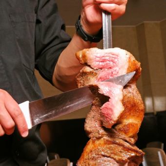 ★仅限二月提前预订！！★ 20种烤肉+奶酪面包无限量畅吃畅饮，时长120分钟，原价7,315日元 → 现价6,000日元