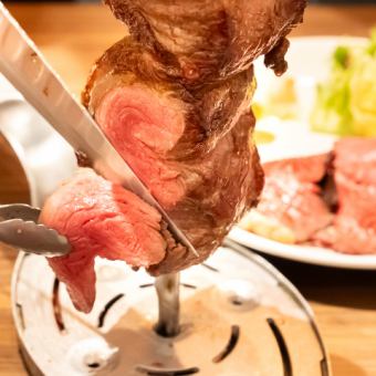 【ディナー】 20種シュラスコ食べ放題に100種ドリンク飲み放題＋サイドメニュー2品120分 7,315円