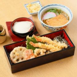 天妇罗盖饭和黑豆汤