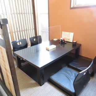For small banquets and dinner parties ◎ Private room with sunken kotatsu for 6 people
