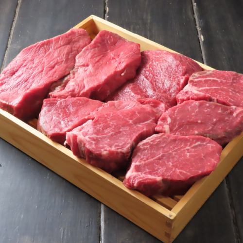Red beef from Kumamoto Prefecture is carefully sourced and prepared.
