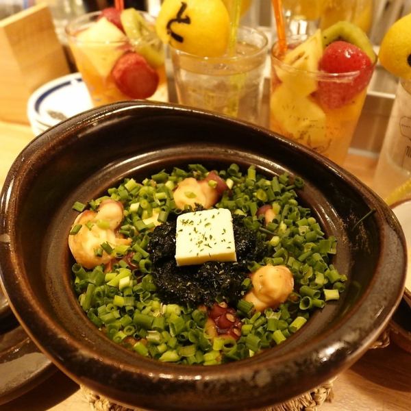 真タコと生海苔のバター醤油土鍋ご飯