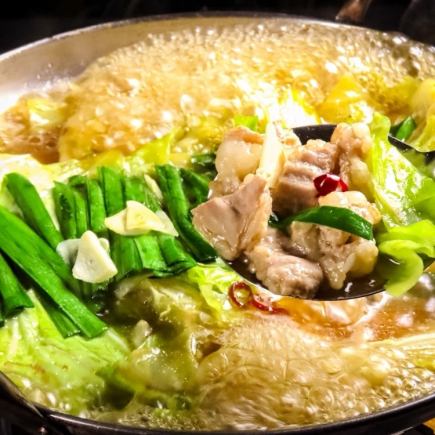 【のらりコース】もつ鍋・もつ天・コウネ付　全7品　2時間飲み放題付　5000円（税込）