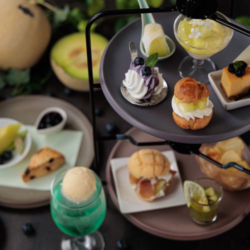 [5/9~6/23] Early summer treat! Muskmelon and blueberry afternoon tea
