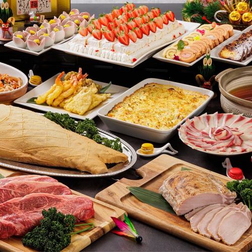 【お正月2026★1/1～4】新春ファミリーランチブッフェ◎鉄板焼やにぎり寿司など約40種が食べ放題