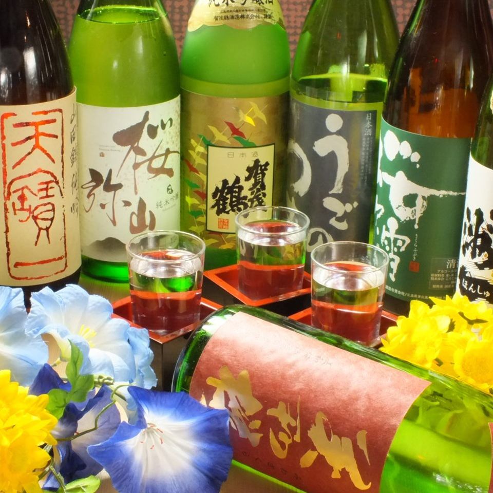 還提供廣島當地清酒。4,500日元以上的無限暢飲套餐
