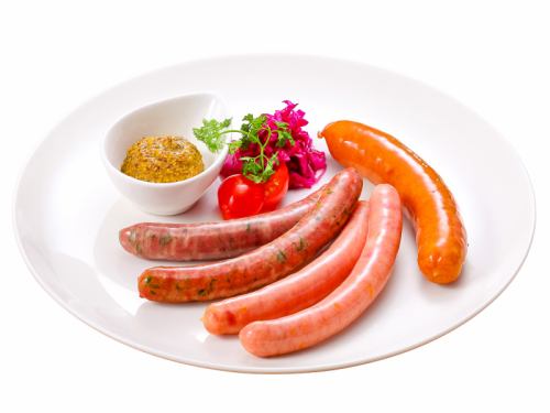 Assortment of 3 types of beef tongue sausage