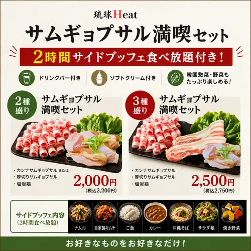『ネット限定・裏メニュー』サムギョプサル満喫２種盛りセット！