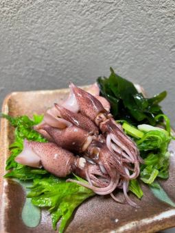 Firefly squid with vinegar miso