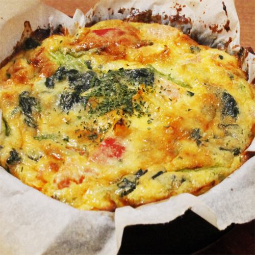 Skillet omelette with seasonal vegetables