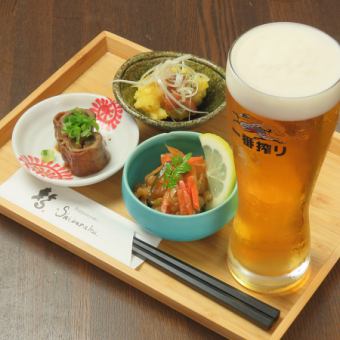 바삭 한잔 ★ 바삭 마시기 세트 1200 엔