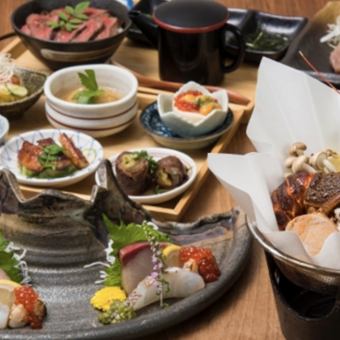 忘年会特別コース★サーロインステーキと伊勢海老の肉まぶしコース9000円【飲み放題別】